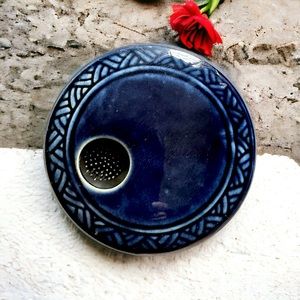 Georgetown Pottery Ikebana round Vase W/Flower Frog